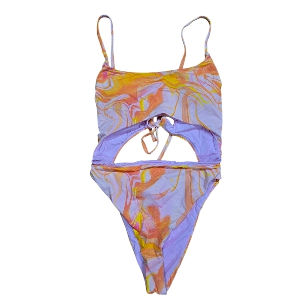 Aqua Swimsuit Size M Pink Orange - Picture 5 of 9
